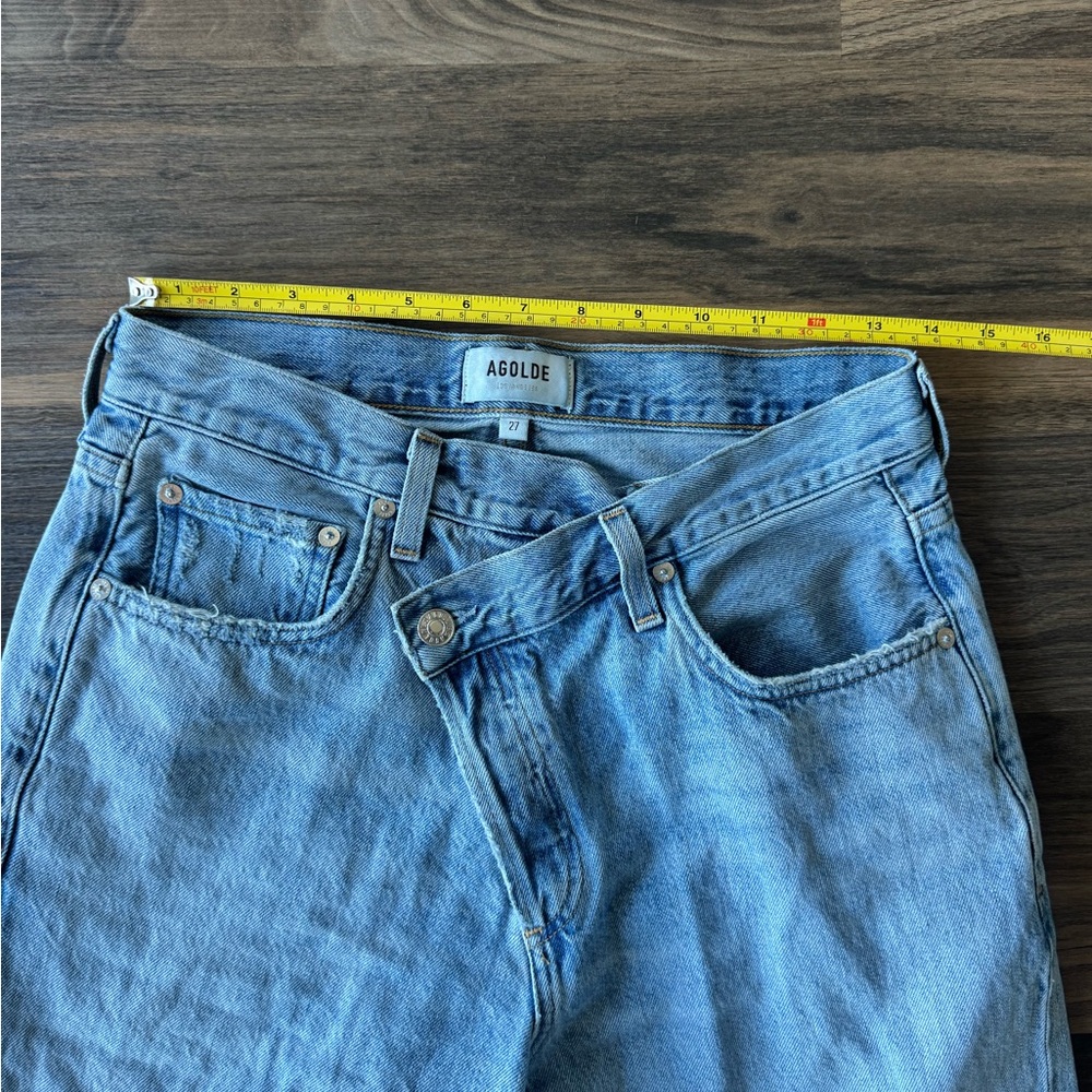 AGOLDE Women's Criss Cross Straight Leg Jeans in Medium Wash Blue Sz 27 - Picture 5 of 10